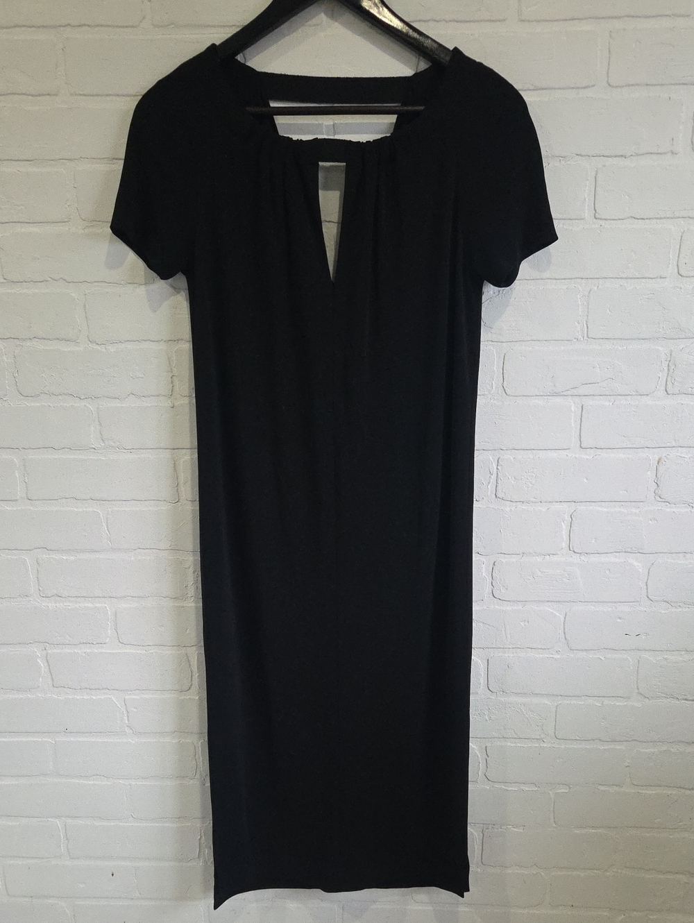 Lida Baday Elegant Midi Dress with Keyhole Detail And Draped Back